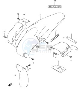 DR-Z400 (E1) drawing REAR FENDER (WITH OUT E24)