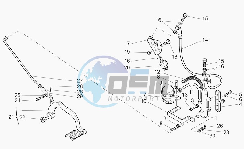 Rear master cylinder