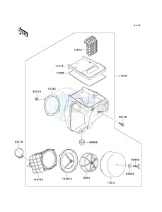 KDX 200 H [KDX200] (H6-H9) [KDX200] drawing AIR CLEANER