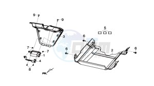 Joymax 300i ABS drawing REAR FENDER / INNER SHIELD