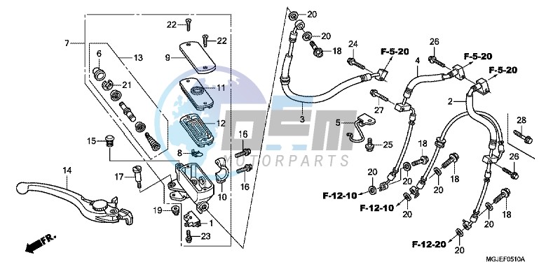 FR.BRAKE MASTER CYLINDER (CBF1000FA/FT/FS)