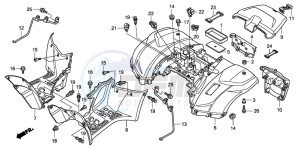 TRX420TM FOURTRAX drawing REAR FENDER