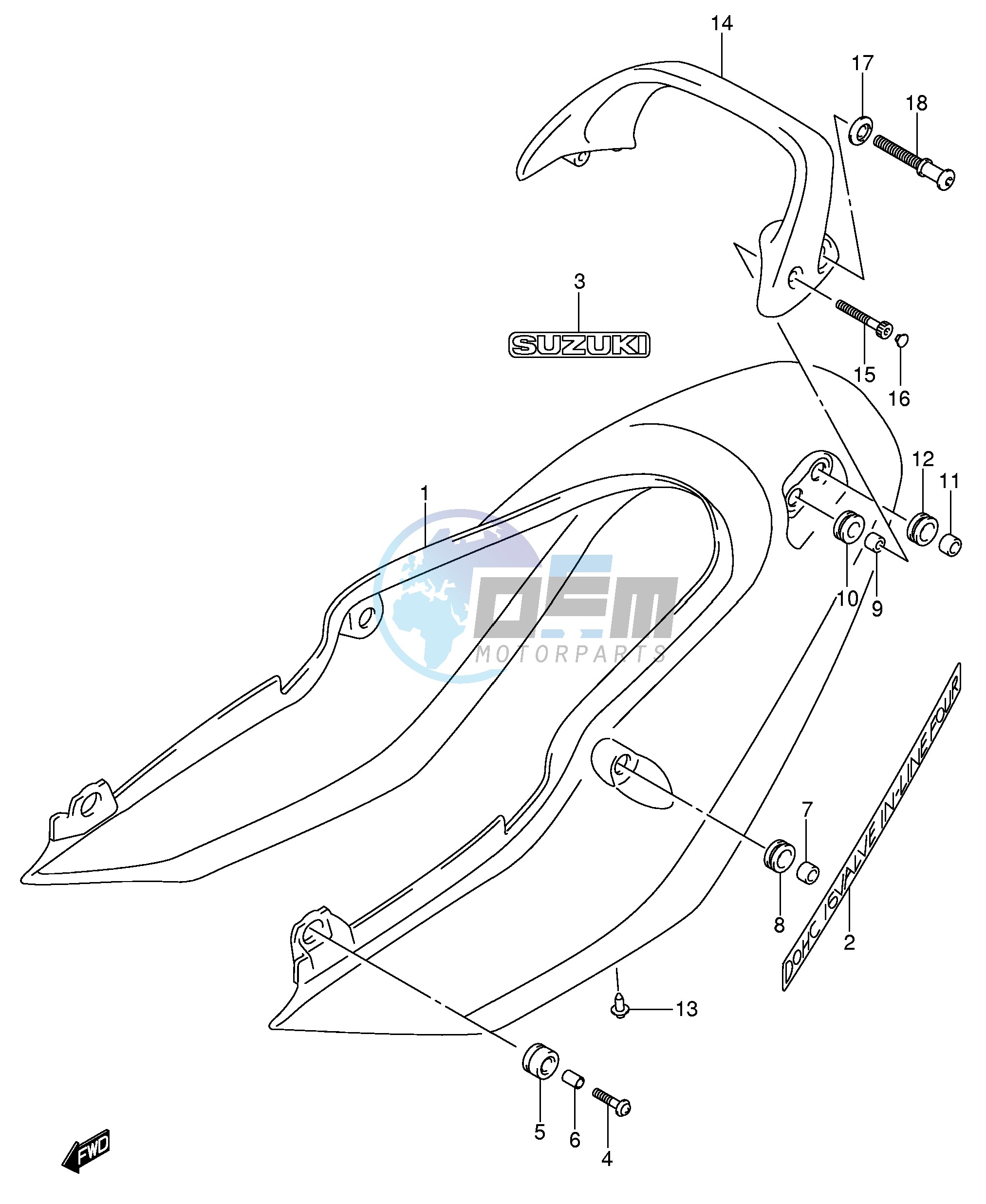 SEAT TAIL COVER (GSF1200SK5)