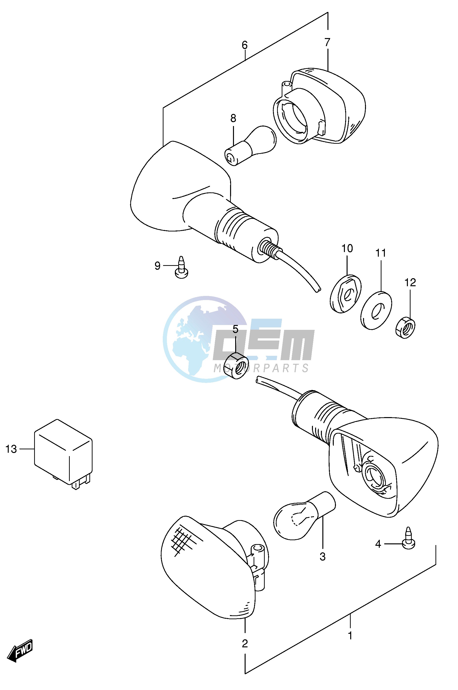 TURNSIGNAL LAMP (SV650X UX Y UY K1 UK1 K2 UK2)