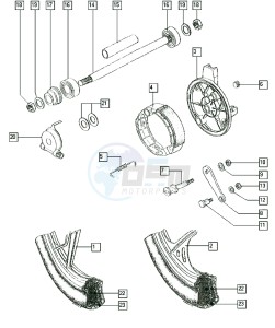 FLEXER_25-45kmh_K1-K3 50 K1-K3 drawing Front wheel