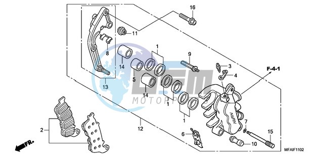 L. FRONT BRAKE CALIPER (CBF1000A/T/S)