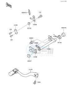 KX 500 D [KX500] (D1) [KX500] drawing GEAR CHANGE MECHANISM