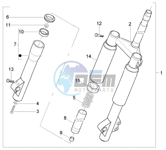 Front wheel suspension