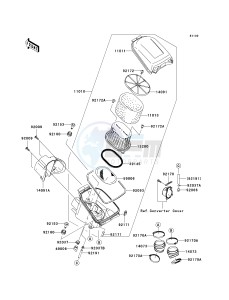 KVF 750 B (BRUTE FORCE 750 4X4I) (B6F-B7FA) B7F drawing AIR CLEANER