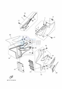 YZ250X (BF1T) drawing SIDE COVER