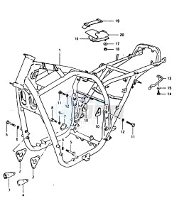 GSX1100 (T-X) drawing FRAME (GSX1100ET, GSX1100T)