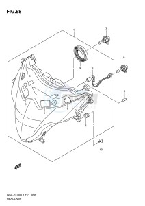 GSX-R1000 (E21) drawing HEADLAMP (GSX-R1000L1 E51)