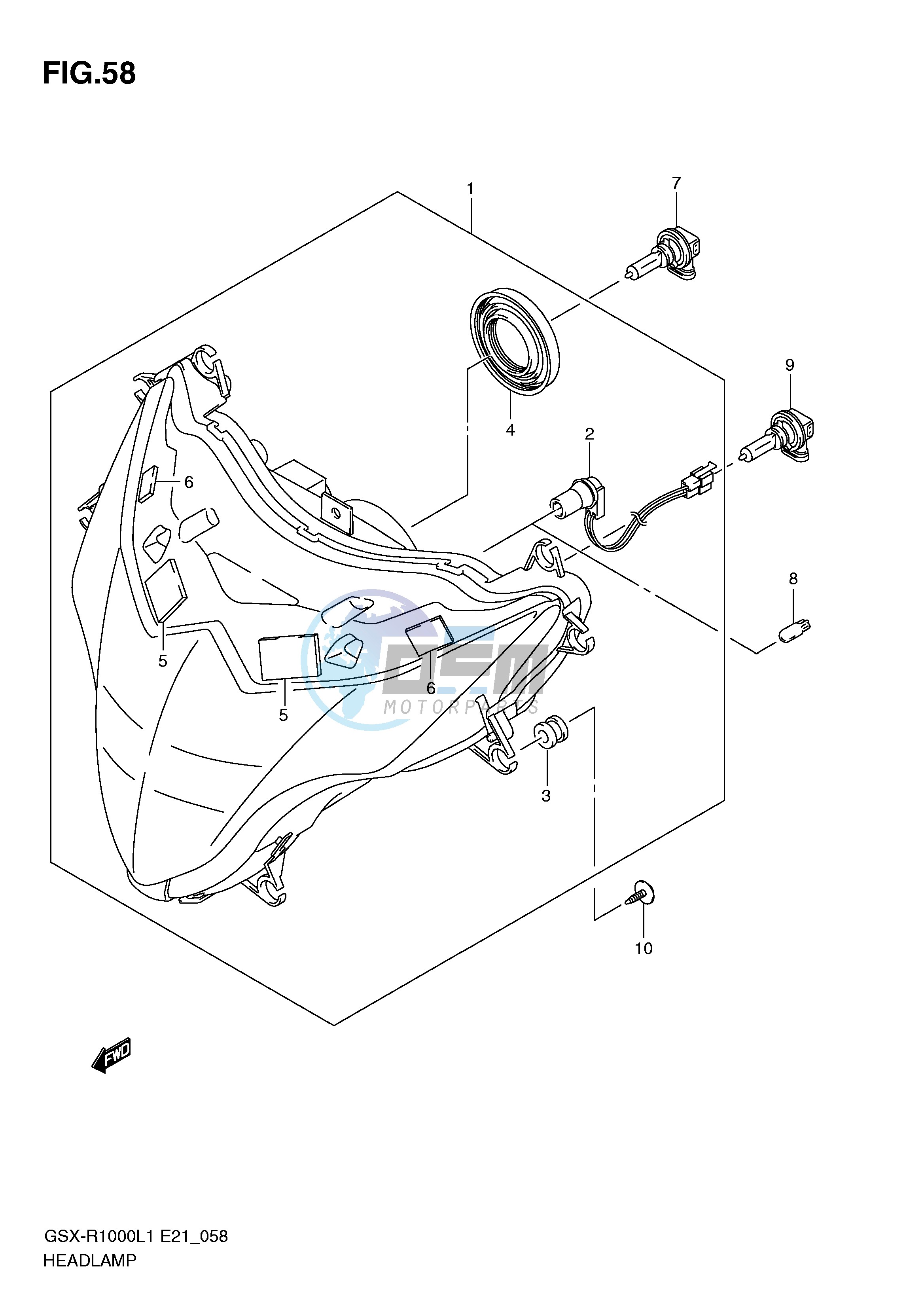 HEADLAMP (GSX-R1000L1 E51)