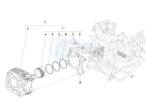 150 4T 3V ie Primavera (APAC, LATAM) (AU, S.A., TH, TN, VT) drawing Cylinder-piston-wrist pin unit