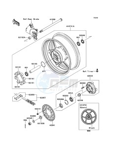 Z750R ABS ZR750PBF FR GB XX (EU ME A(FRICA) drawing Rear Hub