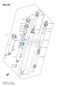 GSX650F (E21) Katana drawing FRONT FORK DAMPER (GSX650FL1 E24)