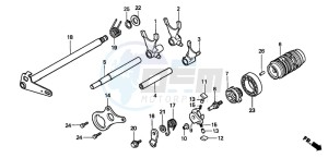 CR80R drawing GEARSHIFT DRUM