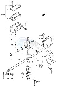 RM250 (T-V-W-X-Y) drawing REAR MASTER CYLINDER