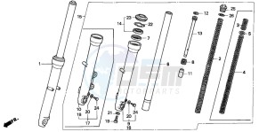 CB250 TWO FIFTY drawing FRONT FORK