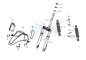 HD EU2 - 125 cc drawing FRONT FORK