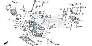 NT650V DEAUVILLE drawing REAR CYLINDER HEAD