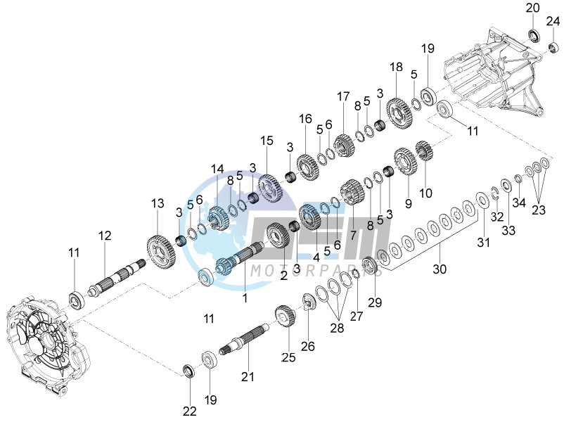 Gear box - Gear assembly