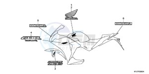 CBR250RB drawing MARK (2E,2F,2RU,3ED)