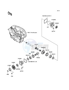 KVF650 4x4 KVF650D8F EU GB drawing Front Bevel Gear