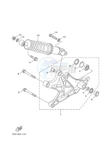 HW125 XENTER 125 (53B5) drawing REAR ARM & SUSPENSION