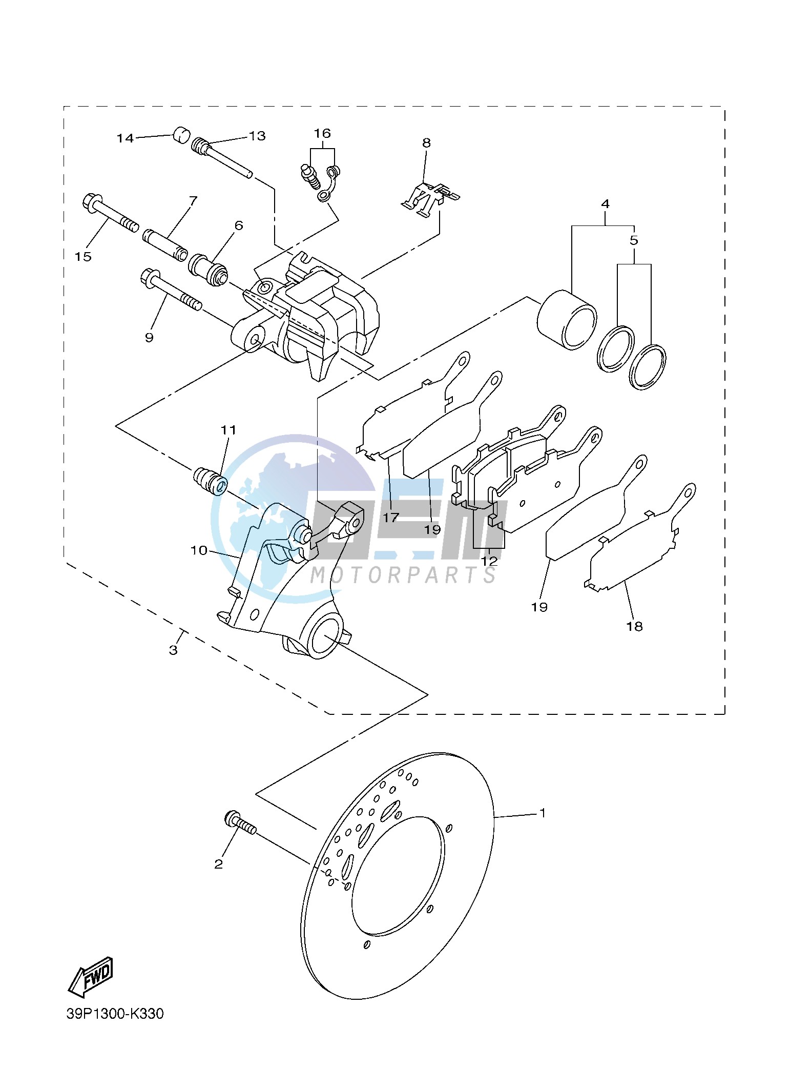 REAR BRAKE CALIPER