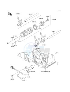 KRF 750 F [TERYX 750 4X4 NRA OUTDOORS] (F8F) C8F drawing GEAR CHANGE DRUM_SHIFT FORK-- S- -