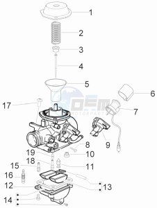 Fly 50 4t 4v (USA) drawing Carburetors components