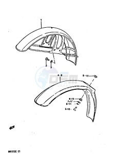 DR125S (E2) drawing FRONT FENDER