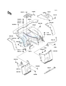 KLF300 4x4 KLF300C6F EU GB drawing Front Fender(s)