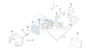 Scarabeo 50 2t (eng. Minarelli) drawing Cilinder head