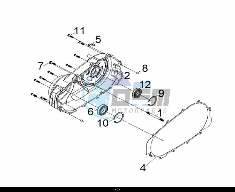 R. CRANK CASE COVER ASSY.