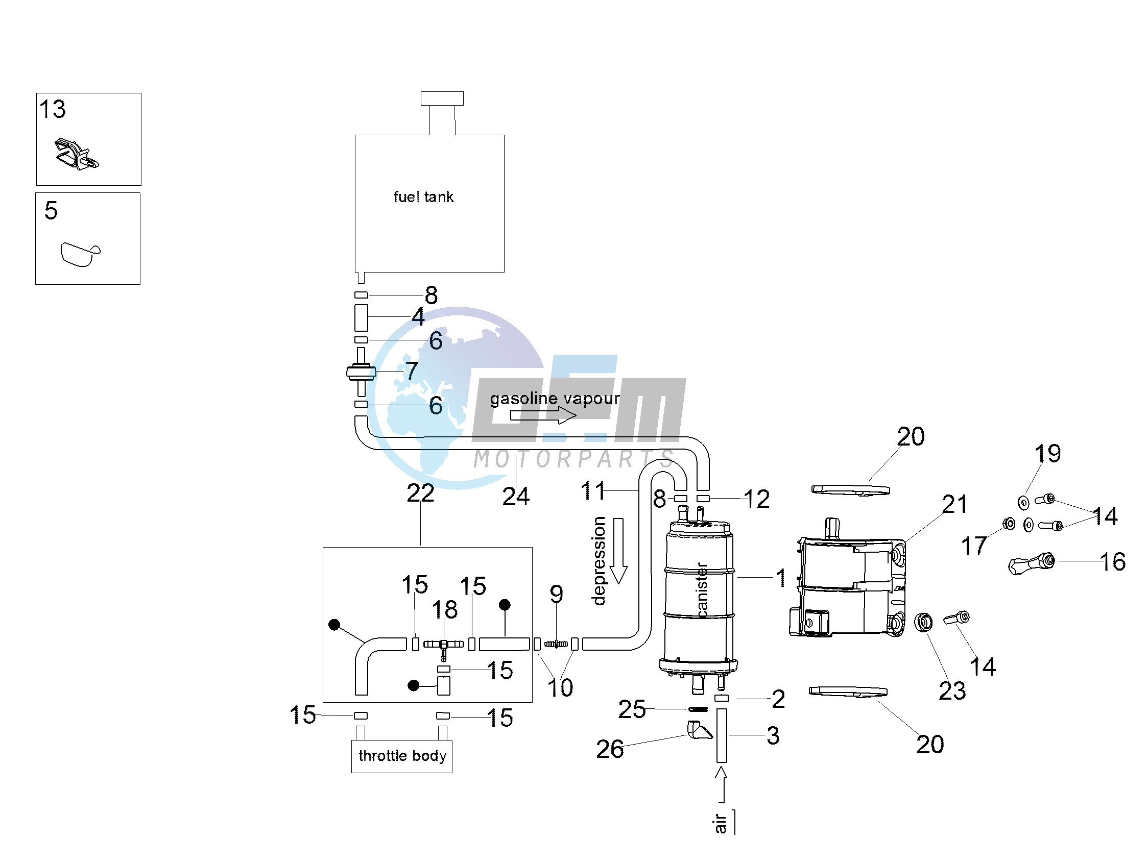 Fuel vapour recover system