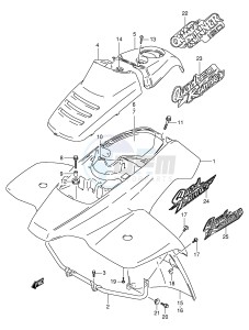 LT-F160 (P24) drawing FRONT FENDER (MODEL V W X Y)