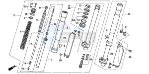 CR500R drawing FRONT FORK (CR500RN/RP/RR)