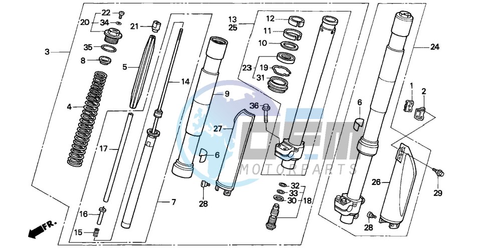 FRONT FORK (CR500RN/RP/RR)