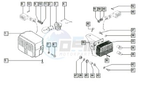 WIZZ-RD_25-45kmh_X-K1 50 X-K1 drawing Head lamp-rear lamp-turn lamp