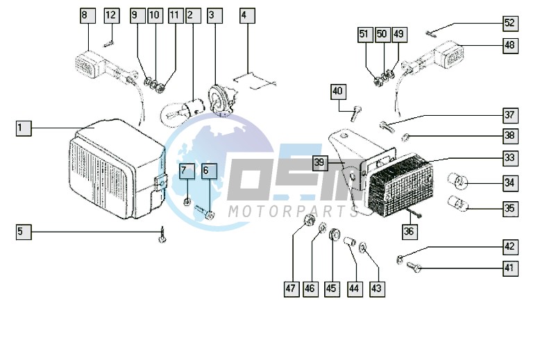 Head lamp-rear lamp-turn lamp