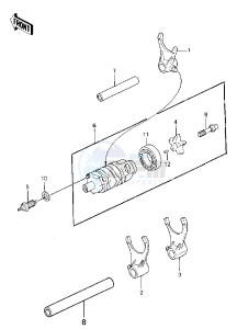 KLT 250 C [PRAIRIE] (C1) [PRAIRIE] drawing GEAR CHANGE DRUM & FORKS -- 83 C1- -