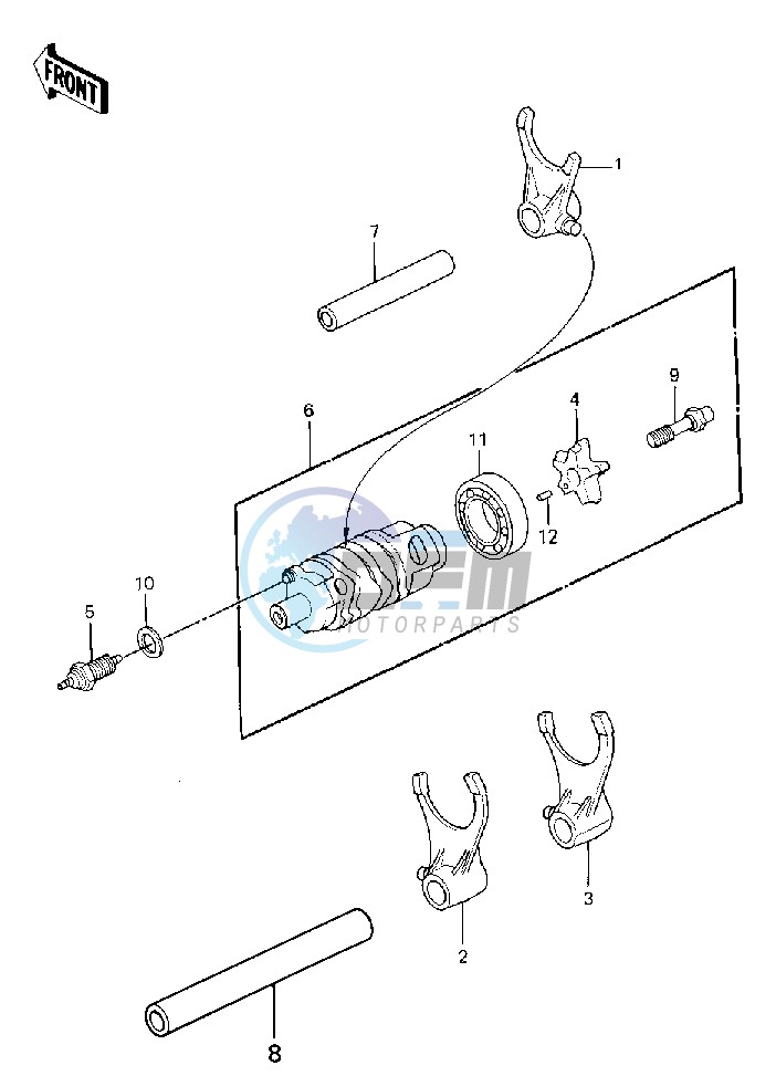 GEAR CHANGE DRUM & FORKS -- 83 C1- -