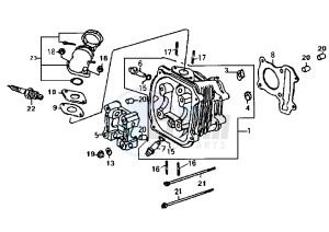 SUPER DUKE - 125 cc drawing CYLINDER HEAD