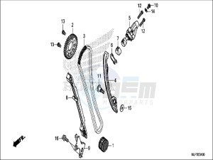 CRF1000DH 2ED - (2ED) drawing CAM CHAIN/TENSIONER