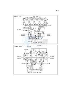 KRF 750 F [TERYX 750 4X4 NRA OUTDOORS] (F8F) C8FA drawing CRANKCASE BOLT PATTERN