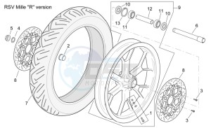 RSV 2 1000 drawing Front wheel RSV Mille "R" Version