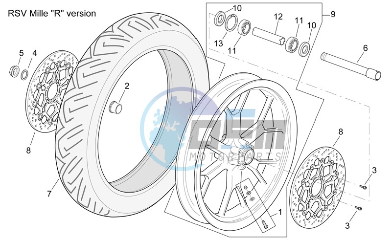 Front wheel RSV Mille "R" Version