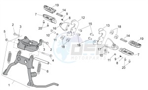 Scarabeo 50 2t e2 (eng. piaggio) drawing Foot rests - Lateral stand